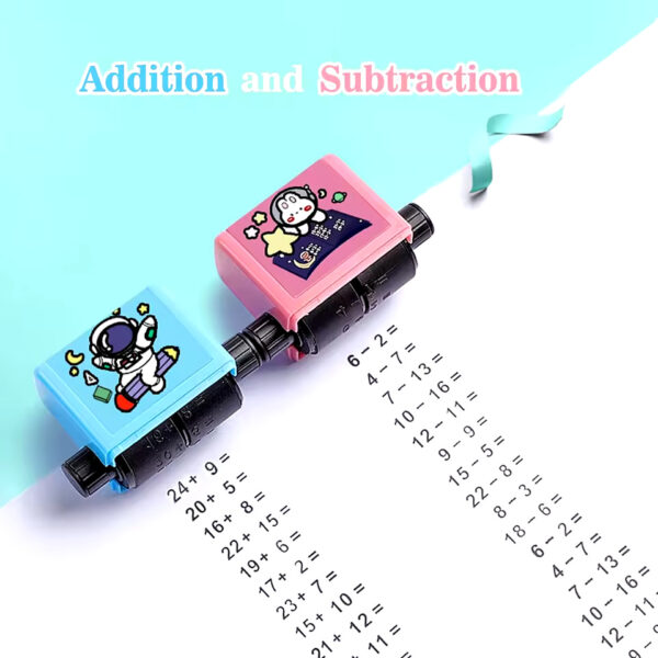 2-in-1 Teaching Stamp – Fill-in-the-Blank & Digital Math Roller Stamp for Reusable Math Practice | Perfect for Kids Learning
