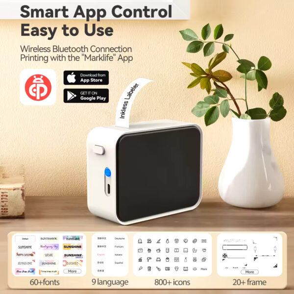 P15 Mini Thermal Label Printer – Handheld Label Maker Similar to D11/D110/D101 | Perfect for Adhesive Label Tape