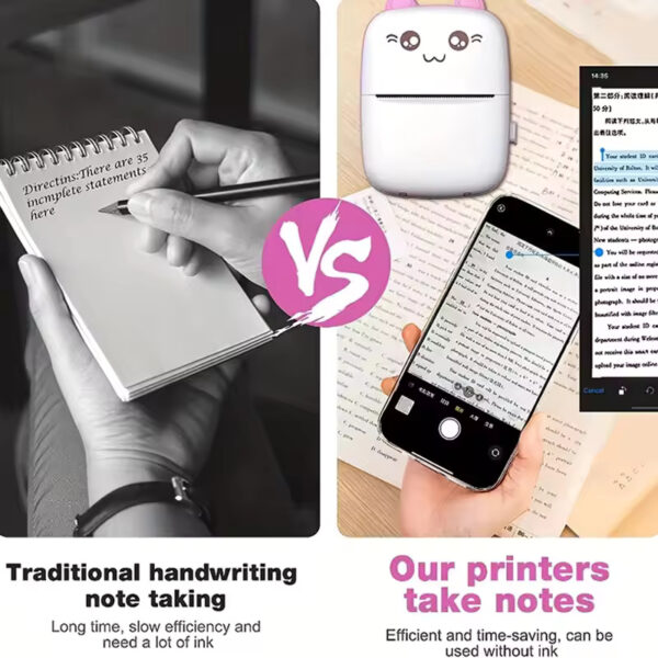 Mini HD Portable Bluetooth Thermal Printer – Inkless Pocket Printer for Notes, Labels & Students | Easy & Error-Free Printing