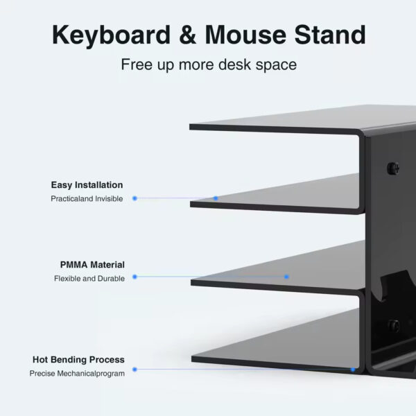 Acrylic Keyboard Plate Display Stand – 3-Tier Ergonomic Storage for Mechanical Keyboards & Mouse | Stylish Transparent Holder