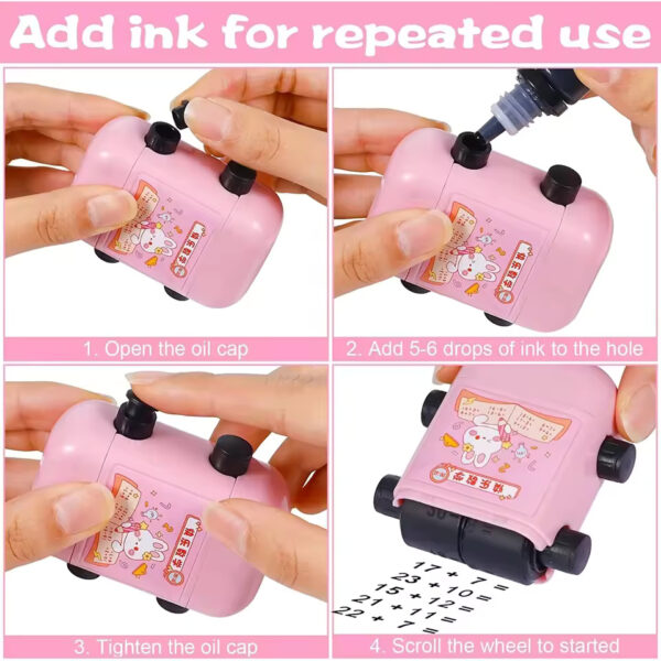 2-in-1 Teaching Stamp – Fill-in-the-Blank & Digital Math Roller Stamp for Reusable Math Practice | Perfect for Kids Learning