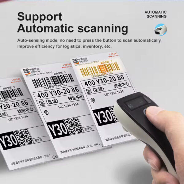 Mini 2D Barcode Scanner – Wireless Bluetooth & 2.4G | Pocket QR Code Reader for iOS, Android, PC & Mobile Payments